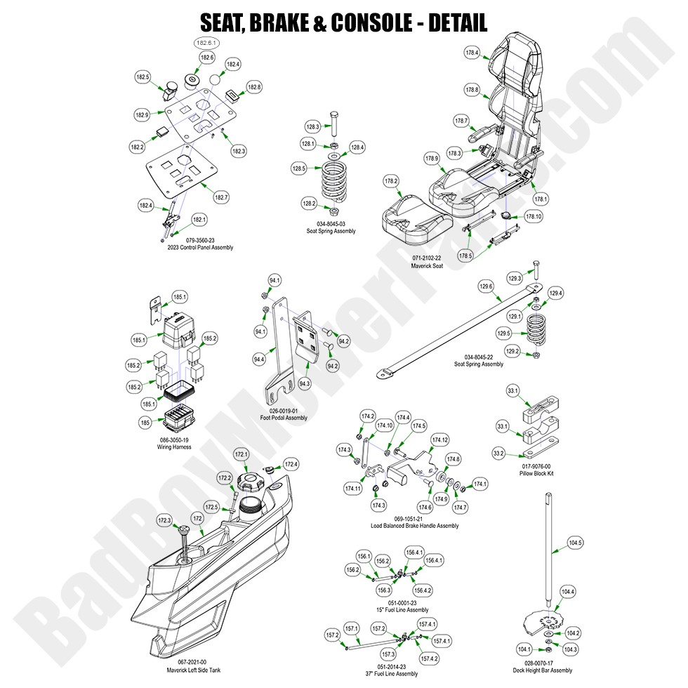 2023 Maverick Seat, Brake & Console - Detail